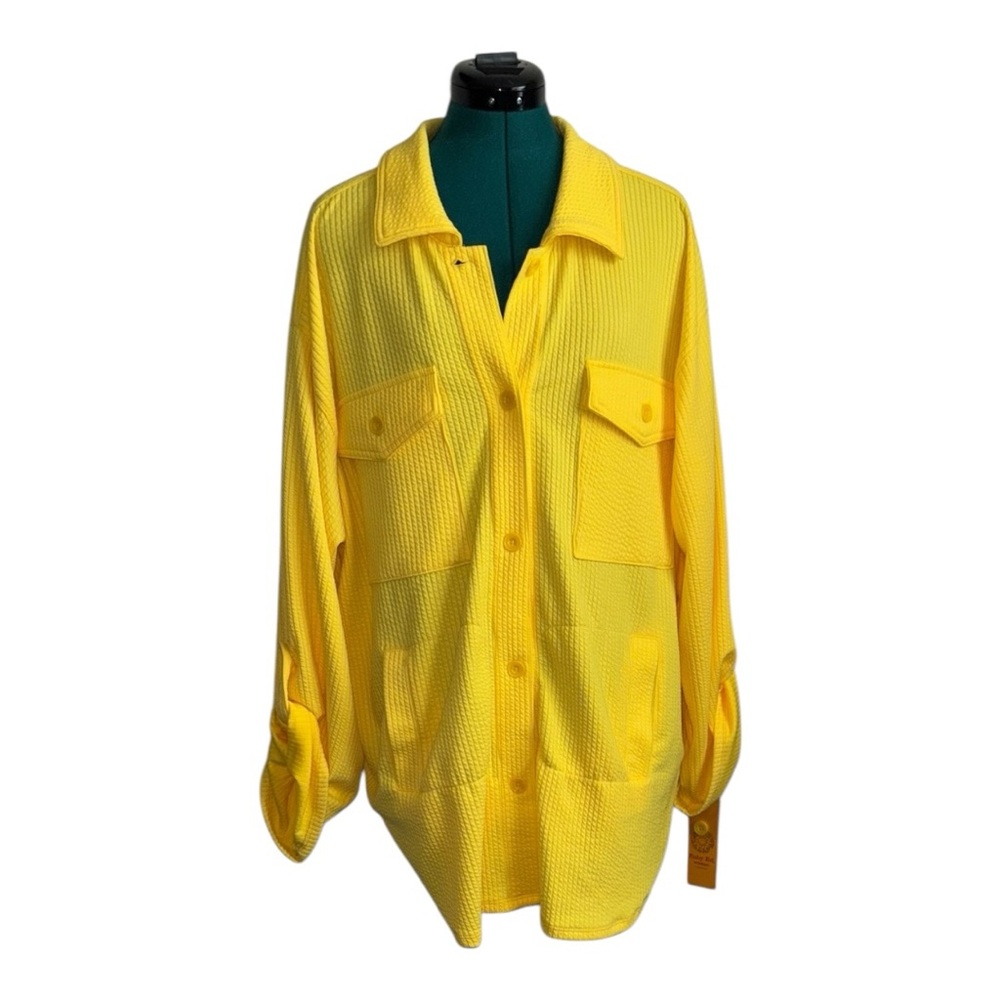 NWT Ruby Rd. Yellow Shacket, P2P:24”, L:30”, RT $72 - Picture 2 of 8